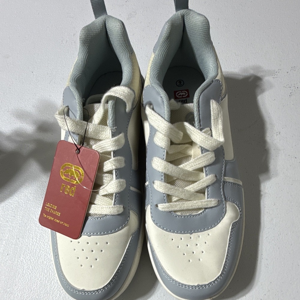 Ecko Red Womens White Gray Colorblock Low Top Lace Up Athletic Sneakers Logo 9